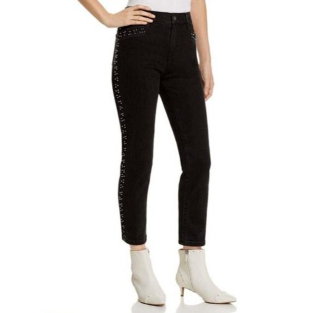 PISTOLA Womens Size 24 Beaded Charlie Straight Crop High Rise  Stretch Jeans